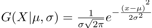 Probability density function of a one-dimensional Gaussian distribution.