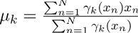 Maximum-likelihood parameter estimate for a Gaussian mixture model.