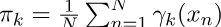 A parameter update in Gaussian mixture estimation.